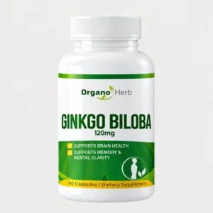 front view bottle render of organo herb ginkgo biloba 60 capsules