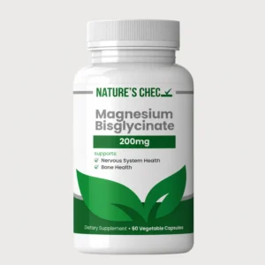 front view bottle render of magnesium bisglycinate 60 vegetable capsules