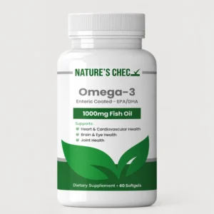 front view bottle render of omega-3 60 soft gels