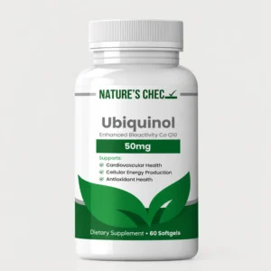 front view bottle render of ubiquinol 50mg 60 liquid capsules