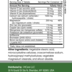 Bone Health Supplement Facts with calcium vitamin D and magnesium