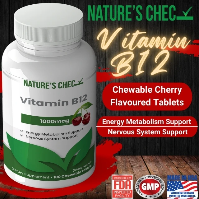 vitamin b12 1000mcg 90 chewable tablets natures chec energy marketing graphic
