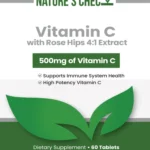 vitamin c 60 tablets flat label benefits graphic