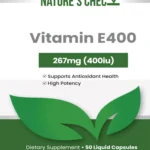 vitamin e400 60 capsules flat label benefits graphic