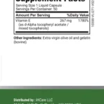 vitamin e400 60 capsules supplement facts panel