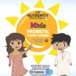 probiotic tummy kids 60 gummies flat label benefits graphic