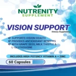 vision support 60 capsules flat label benefits graphic