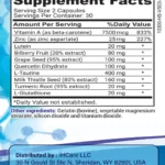 vision support 60 capsules supplement facts panel
