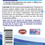 vision support 60 capsules back label with usage directions and lab tested seal