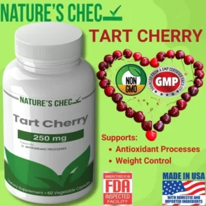 tart cherry 60 vegetable capsules joint recovery marketing graphic