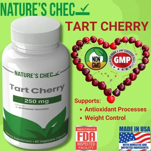 tart cherry 60 vegetable capsules joint recovery marketing graphic