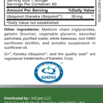 ubiquinol 50mg 60 liquid capsules supplement facts panel