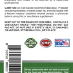 ubiquinol 50mg 60 liquid capsules back label with usage directions and lab tested seal