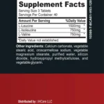 BCAA 3000mg Supplement Facts leucine isoleucine valine