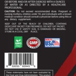 Nitro Pump suggested use, barcode and quality seals