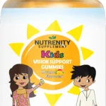 front view bottle render of vision support kids 30 gummies