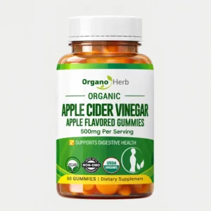 front view bottle render of organic apple cider vinegar 60 gummies