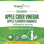 organic apple cider vinegar 60 gummies flat label benefits graphic