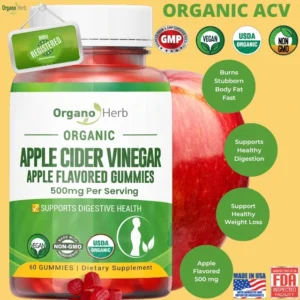 organic apple cider vinegar 60 gummies detox marketing graphic