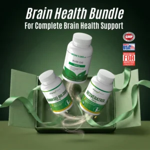 Brain Health 50% Discount Package image with Ginkgo Biloba, Krill Oil and Resveratrol bottles