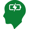 Green brain health icon