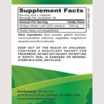 organo herb ginkgo biloba 60 capsules supplement facts panel