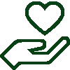 Green heart health package icon