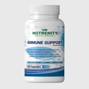 front view bottle render of nutrenity immune support 60 capsules
