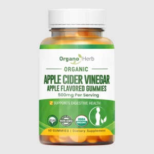 front view bottle render of organic apple cider vinegar 60 gummies