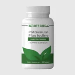 front view bottle render of potassium plus iodine 100 tablets