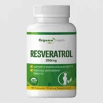 front view bottle render of organo herb resveratrol 250mg 60 capsules