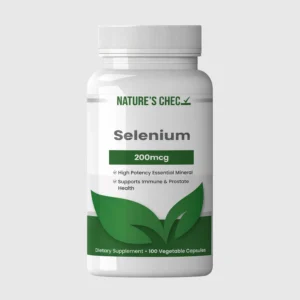 front view bottle render of selenium 200mcg 100 vegetable capsules