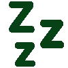 Green sleep and relaxation icon with “Zzz”