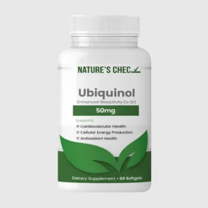 front view bottle render of ubiquinol 50mg 60 liquid capsules