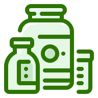 Green all products icon showing three supplement bottles